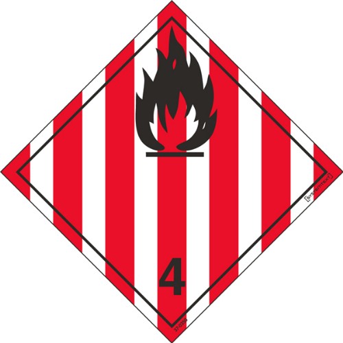 Skylt ADR brandfara fast ämne självhäftande