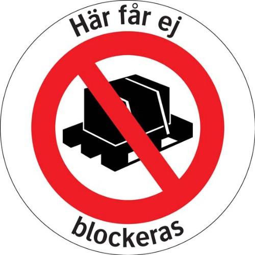 Golvdekal här får ej blockeras
