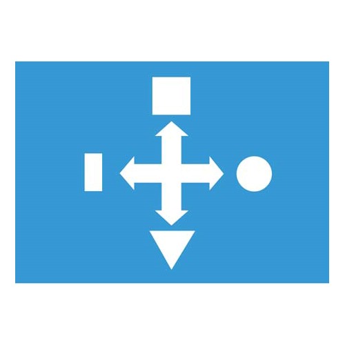 Skylt åkriktningssymbol för travers/telfer