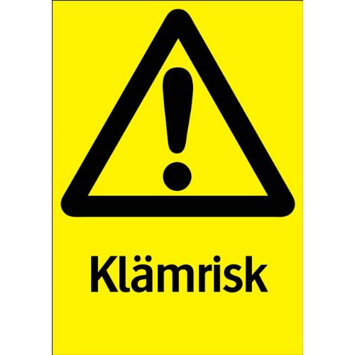 Skylt klämrisk