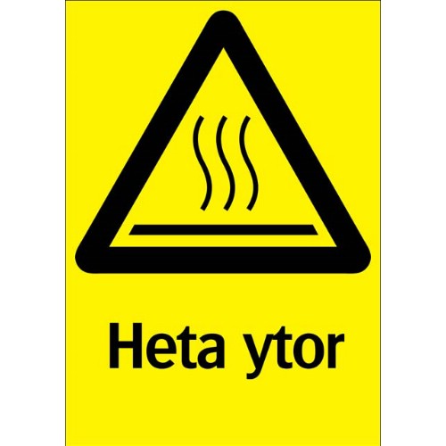 Skylt heta ytor