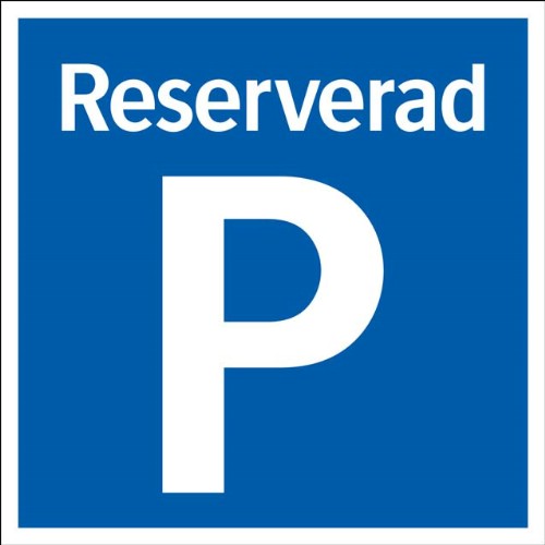 Skylt reserverad P