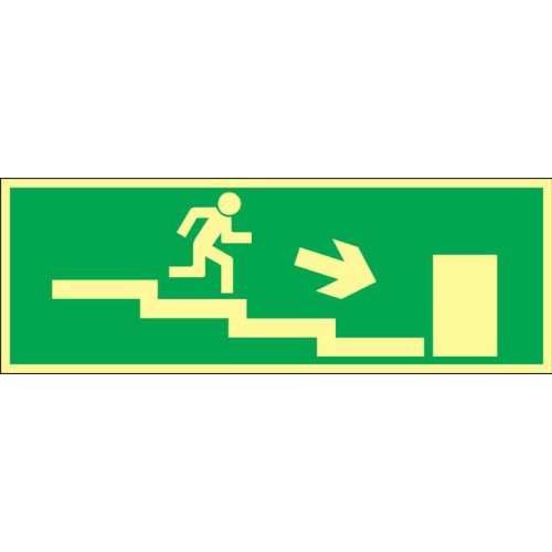 Skylt nödutgång trappa Supernova färgefterlysande