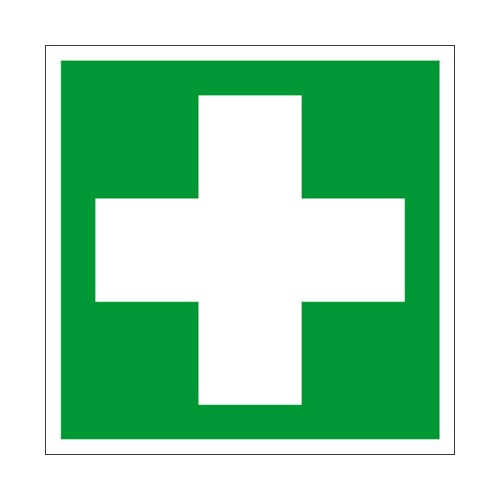 Skylt nöd första hjälpen självhäftande