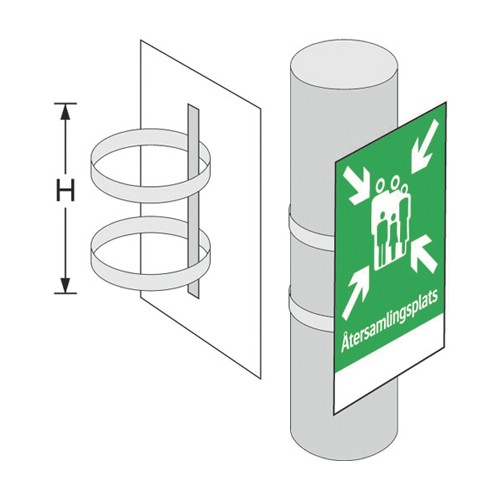 Stolpfäste för plana skyltar