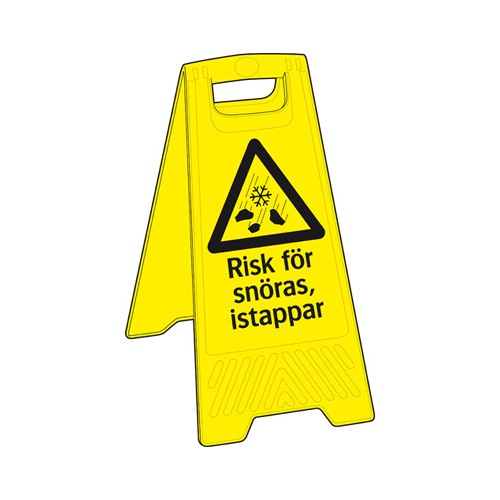 Golvskylt risk för snöras, istappar