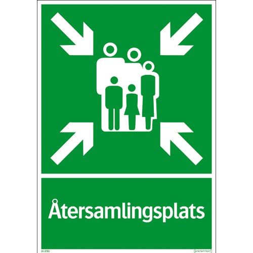 Skylt återsamlingsplats