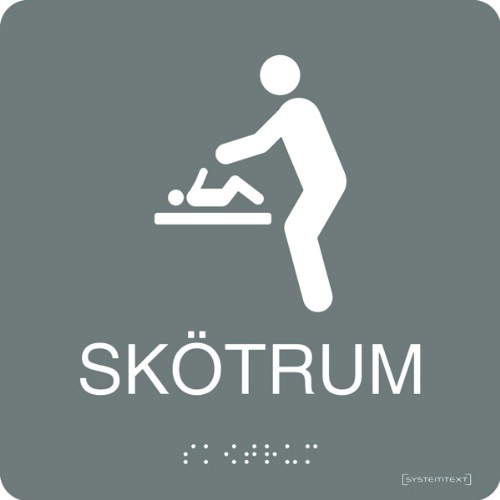 Skylt taktil skötrum