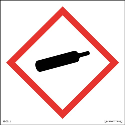 Skylt CLP-symbol gasbehållare