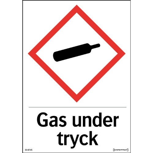 Skylt CLP gas under tryck