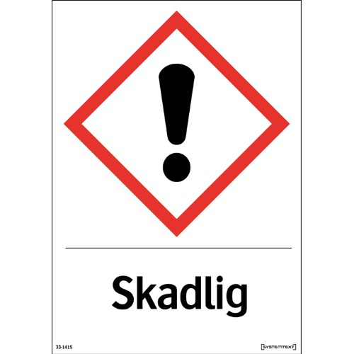 Skylt CLP skadlig självhäftande