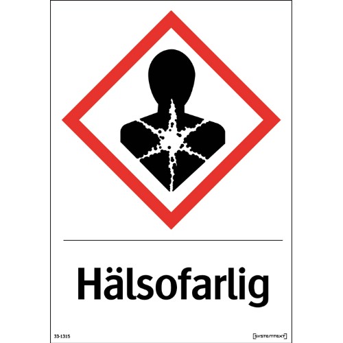 Skylt CLP hälsofarlig självhäftande