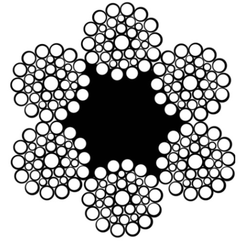 Stållina 216-trådig galv WarringtonSeal fiberkärna