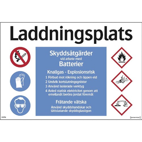Kombinationsskylt laddningsplats