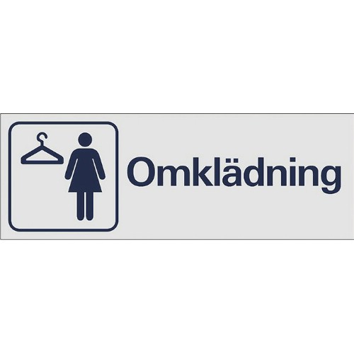 Skylt symbol omklädning damer