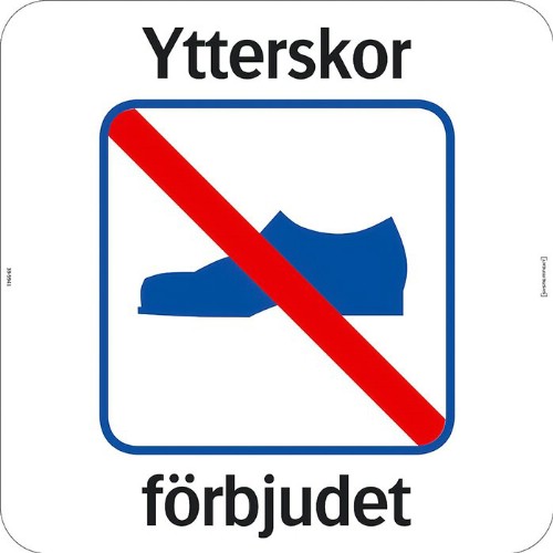 Golvdekal ytterskor förbjudet