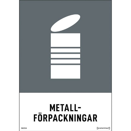 Skylt metallförpackningar