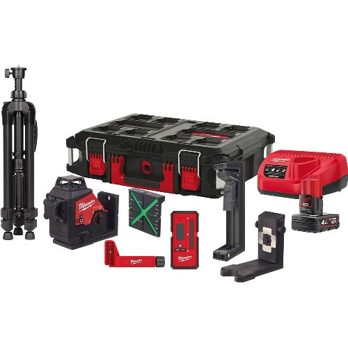 Cirkellaser MILWAUKEE M12 3PLKIT-401P Grön 12 V