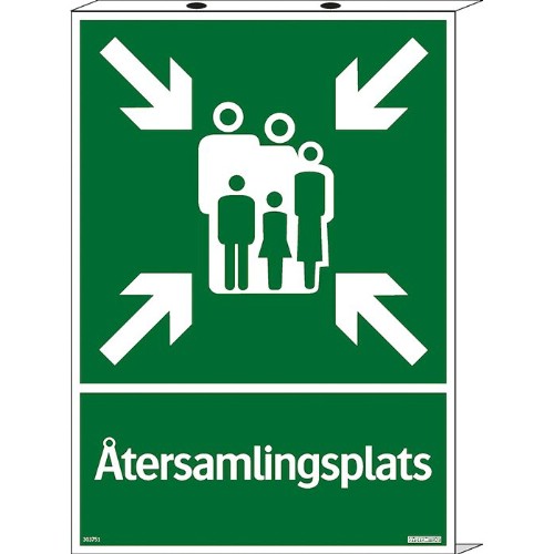 Skylt återsamlingsplats