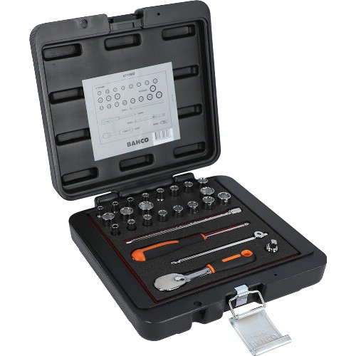 Hylsnyckelsats 1/4" mm/tum 25-delar BAHCO 6715MZ